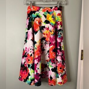 LARA Floral A-Line Skirt - Multicolor